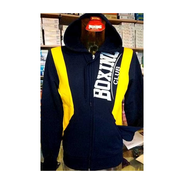 Felpa uomo BoxingClub con stampa logo, bande, tasche e cappuccio