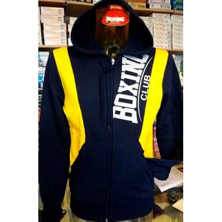 Felpa uomo BoxingClub con stampa logo, bande, tasche e cappuccio
