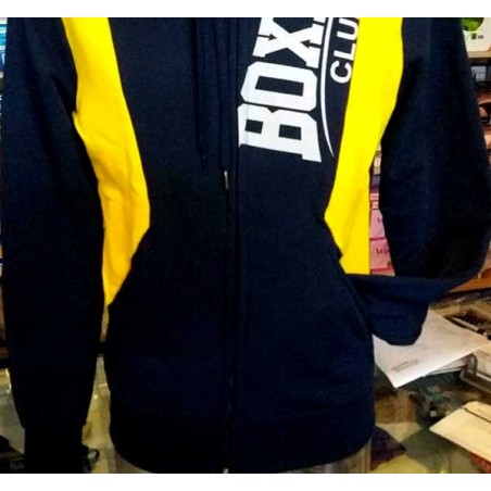 Felpa uomo BoxingClub con stampa logo, bande, tasche e cappuccio