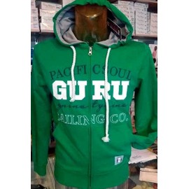 Felpa uomo Guru aperta con logo ricamato, tasche e cappuccio 2