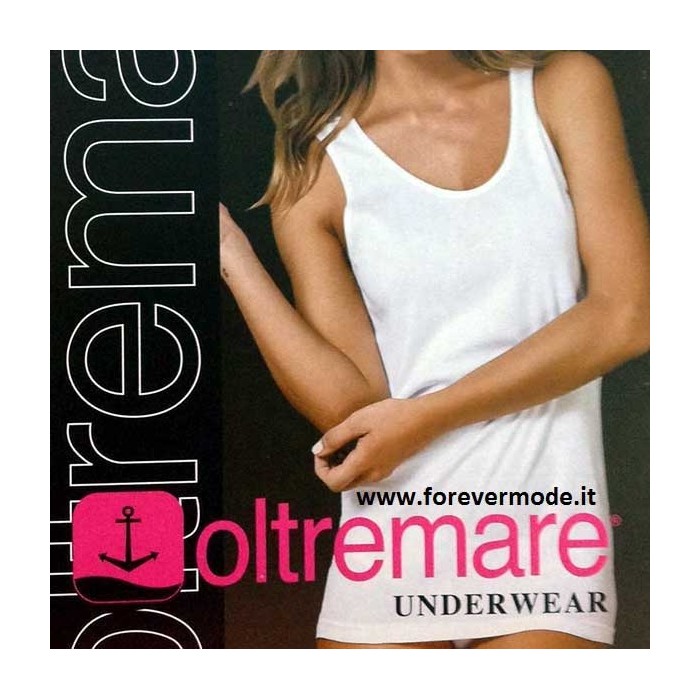 4 Canottiere donna Oltremare a spalla larga in fresco cotone