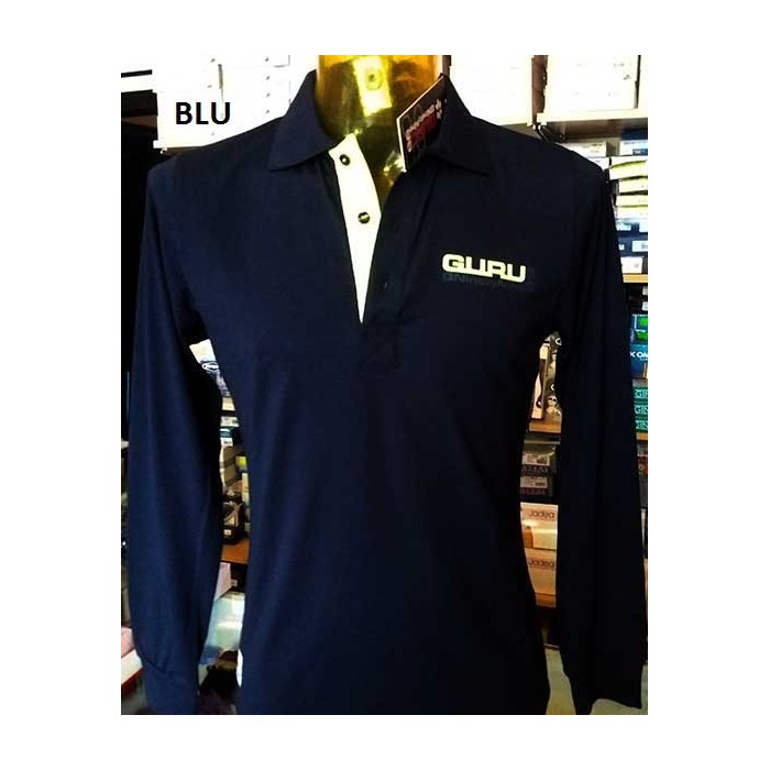 Polo uomo Guru con logo frontale e stampa sul collo fluo