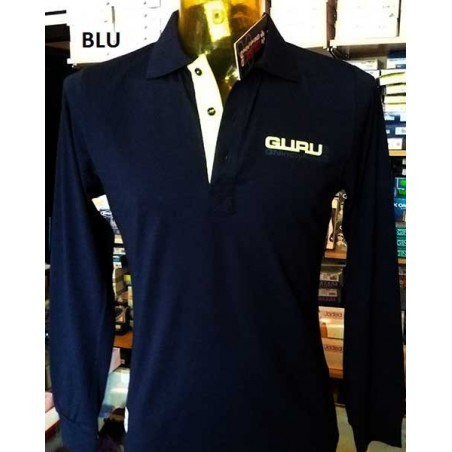 Polo uomo Guru con logo frontale e stampa sul collo fluo