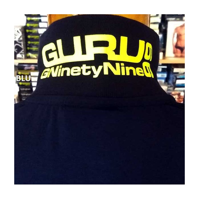 Polo uomo Guru con logo frontale e stampa sul collo fluo