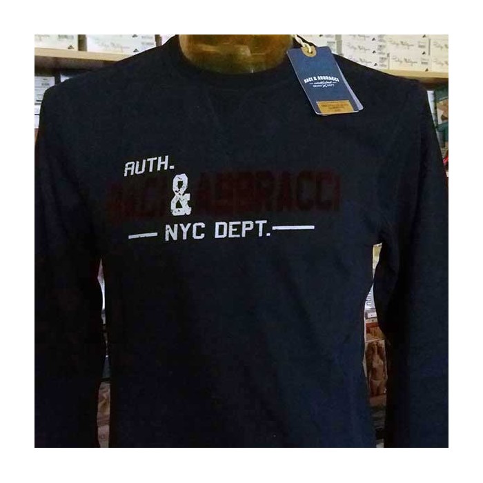 T-shirt uomo Baci & Abbracci manica lunga a girocollo in cotone con stampa logo