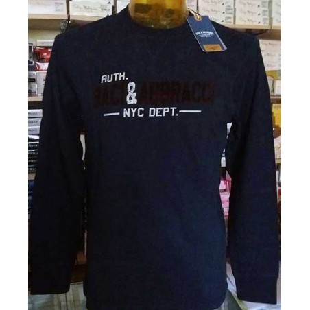 T-shirt uomo Baci & Abbracci manica lunga a girocollo in cotone con stampa logo