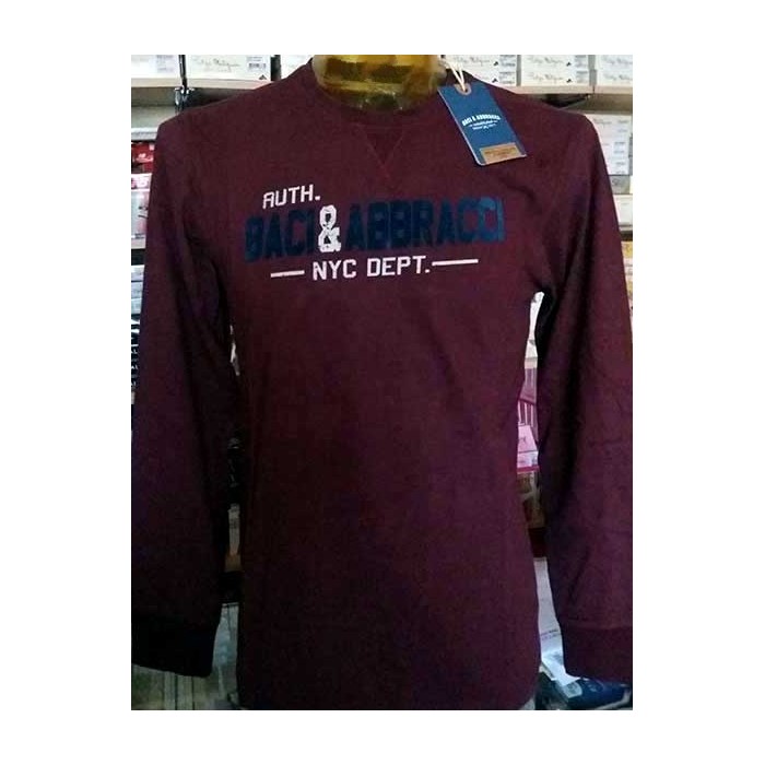 T-shirt uomo Baci & Abbracci manica lunga a girocollo in cotone con stampa logo