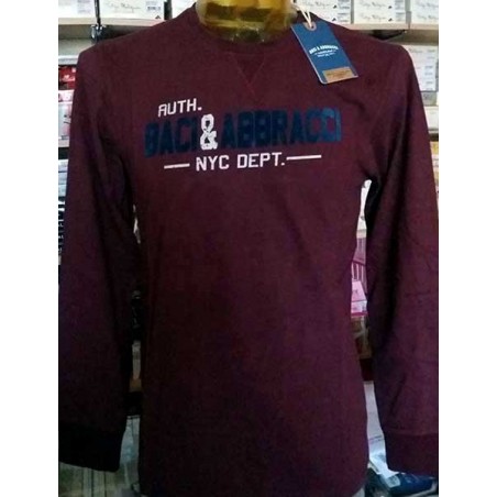 T-shirt uomo Baci & Abbracci manica lunga a girocollo in cotone con stampa logo