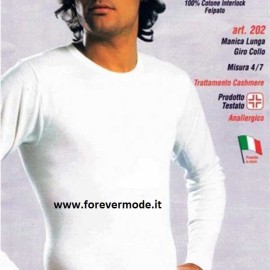 3 T-shirt uomo Leable o Trevi manica lunga a girocollo in caldo cotone felpato invernale