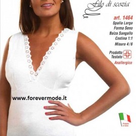 3 Canottiere donna Leable a spalla larga in filoscozia con forma del seno e pizzo