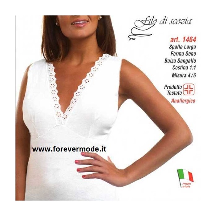 3 Canottiere donna Leable a spalla larga in filoscozia con forma del seno e pizzo