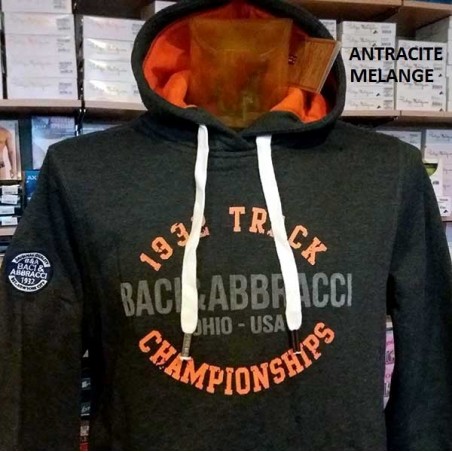 Felpa uomo Baci & Abbracci con logo stampato tasche e cappuccio