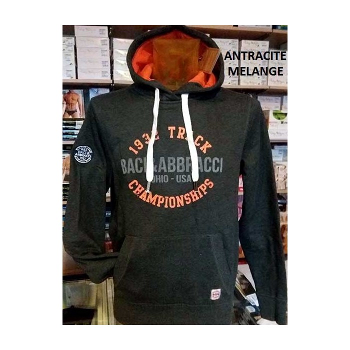 Felpa uomo Baci & Abbracci con logo stampato tasche e cappuccio