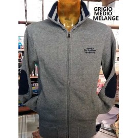 Felpa uomo Baci & Abbracci con logo ricamato e toppe sui gomiti