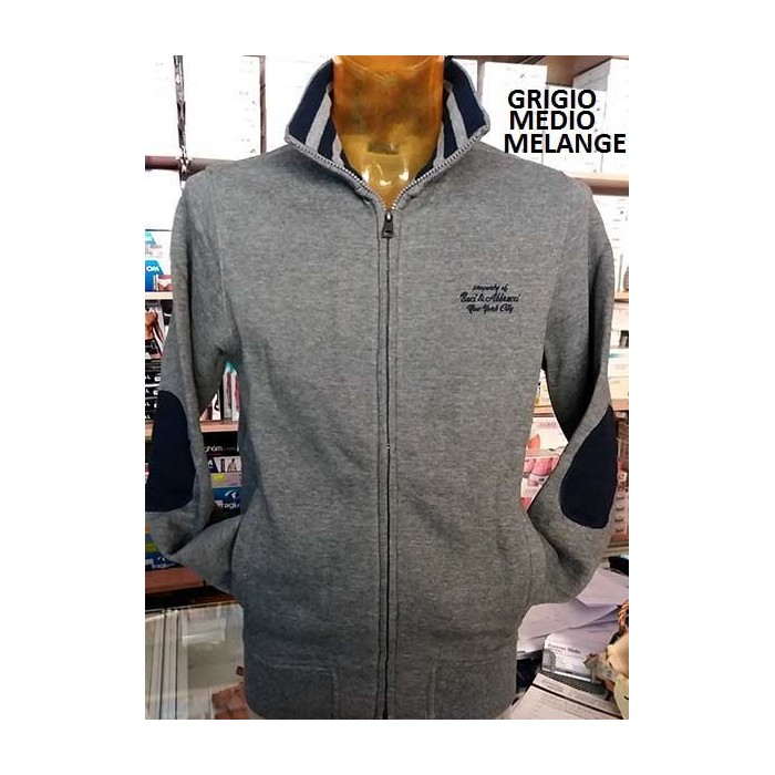 Felpa uomo Baci & Abbracci con logo ricamato e toppe sui gomiti