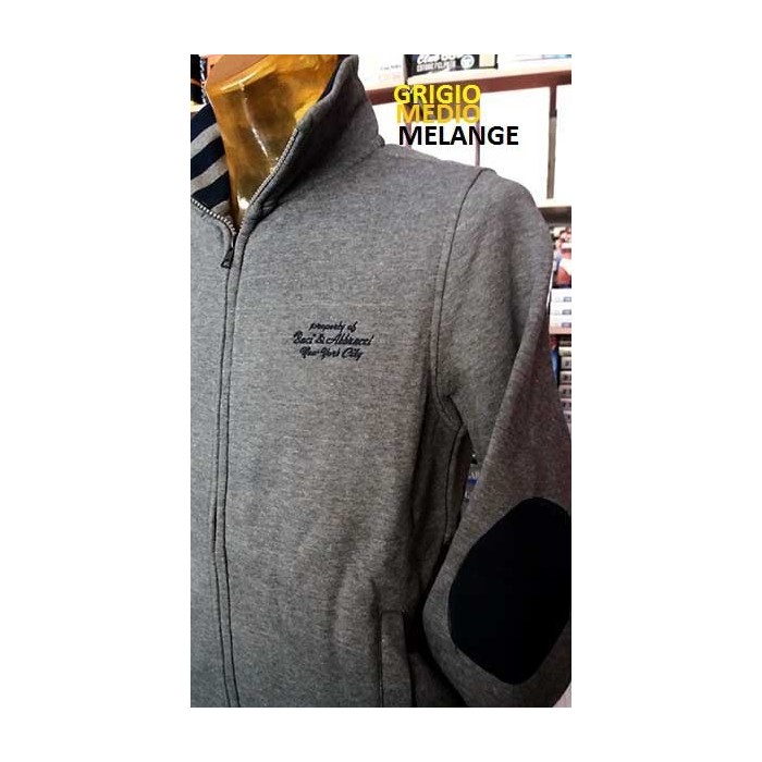Felpa uomo Baci & Abbracci con logo ricamato e toppe sui gomiti