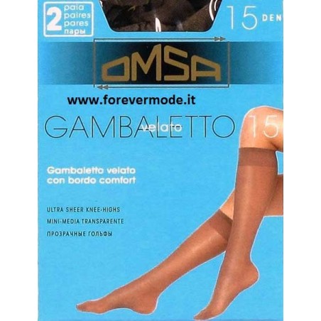 20 paia Calze gambaletti donna Omsa velato 15den, bordo comfort
