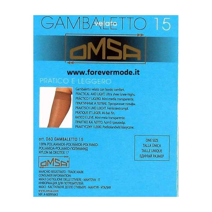 20 paia Calze gambaletti donna Omsa velato 15den, bordo comfort