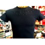 T-shirt uomo Angel Devil manica corta con girocollo borchiato e stampa logo dietro