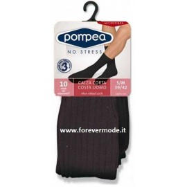 3 Paia Calze uomo Pompea corte in microfibra a coste medie