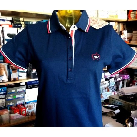 Polo donna Baci & Abbracci con logo ricamato e stampa sul collo