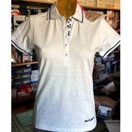 Polo donna Baci & Abbracci con logo ricamato e stampa sul collo