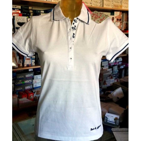 Polo donna Baci & Abbracci con logo ricamato e stampa sul collo