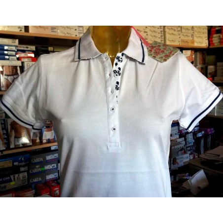 Polo donna Baci & Abbracci con logo ricamato e stampa sul collo