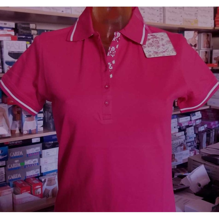 Polo donna Baci & Abbracci con logo ricamato e stampa sul collo