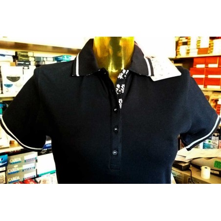 Polo donna Baci & Abbracci con logo ricamato e stampa sul collo