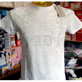 T-shirt uomo Angel Devil manica corta a girocollo con logo stampato frontale