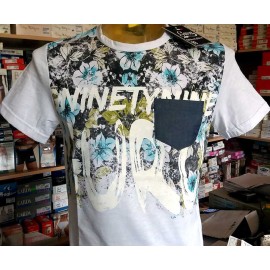 T-shirt uomo Guru manica corta a girocollo in cotone con stampa floreale e logo