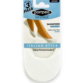 3 Paia di salvapiede da uomo Pompea in leggero cotone liscio