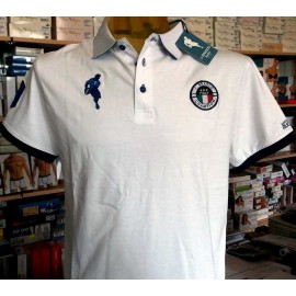 Polo uomo Johnny Brasco in cotone con logo ricamato e stampa collo