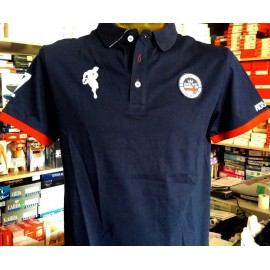 Polo uomo Johnny Brasco in cotone con logo ricamato e stampa collo