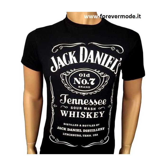 T-shirt uomo Jack Daniel's manica corta a girocollo in cotone con stampa logo