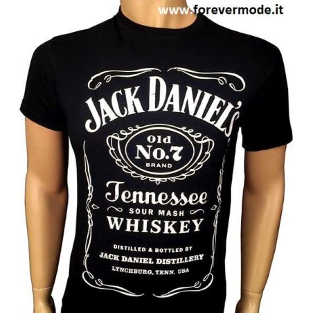 T-shirt uomo Jack Daniel's manica corta a girocollo in cotone con stampa logo