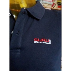 Polo uomo Guru con logo frontale ricamato e stampa sul collo 2