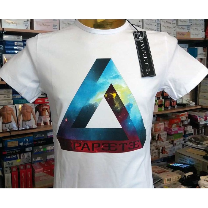 T-shirt uomo Papeete manica corta a girocollo con stampa logo