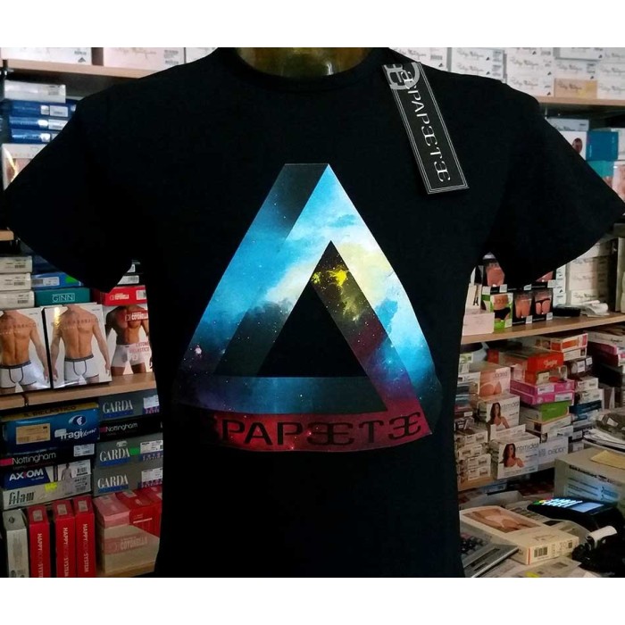 T-shirt uomo Papeete manica corta a girocollo con stampa logo