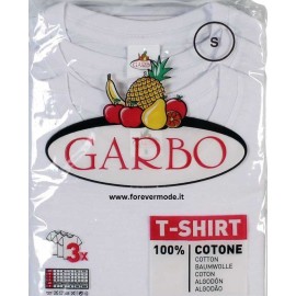 3 T-shirt maglie uomo Garbo manica corta girocollo in cotone