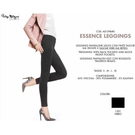 Leggings donna Matignon liscio in viscosa con tasche vere sul retro 2