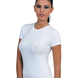 T-shirt donna Egi manica corta a girocollo in jersey di cotone modal