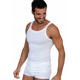 Canottiera uomo Egi a spalla stretta in fresco filo di scozia