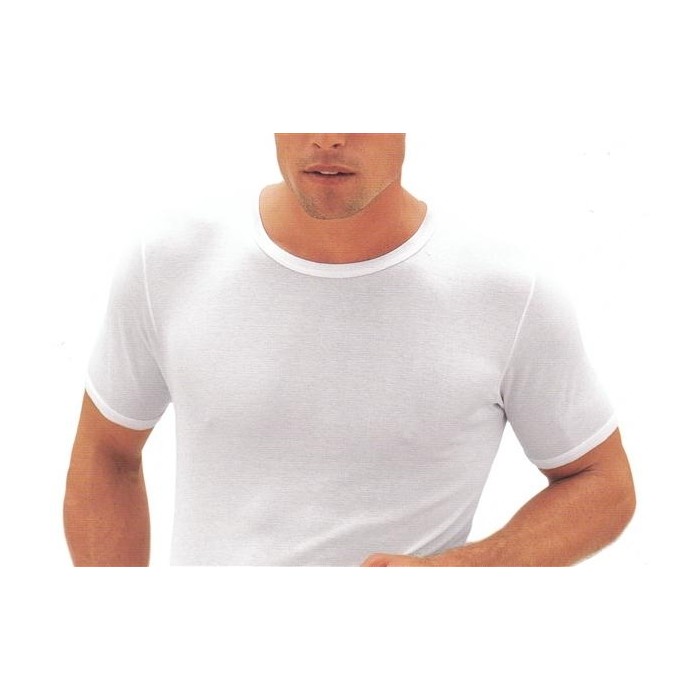 T-Shirt uomo Filam manica corta a girocollo in cotone a costina fine