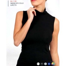 Maglia donna Egi esternabile smanicato con collo a lupetto