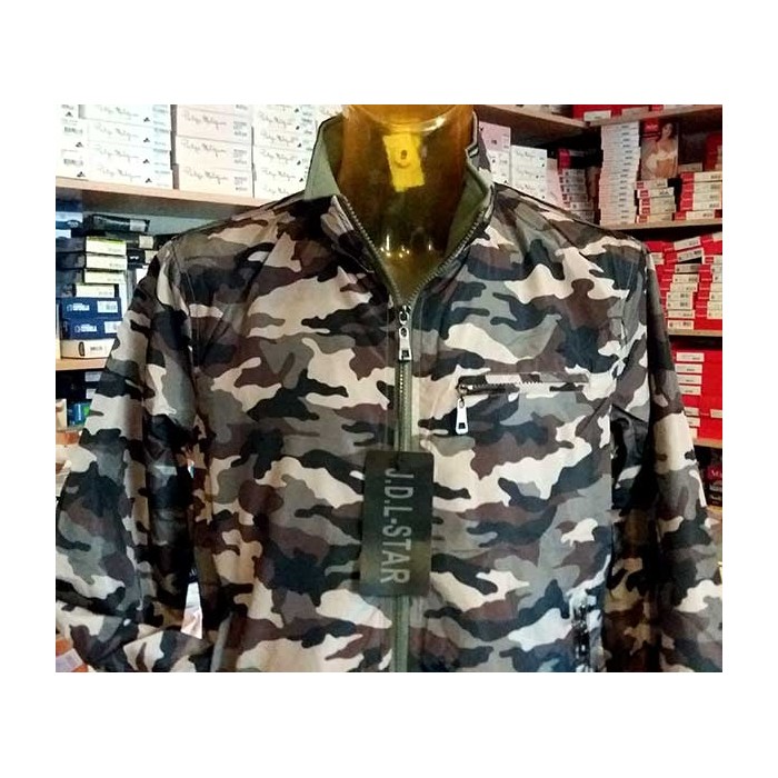 Giubbotto uomo Star mimetico 3 tasche, anti pioggia e vento