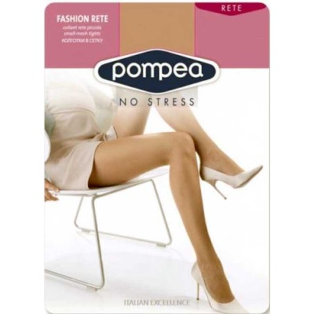 3 Collant donna Pompea in microrete con tassello in cotone