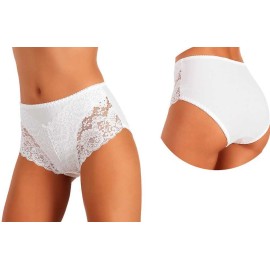 6 Slip donna Jadea alti in cotone con pizzo applicato frontale