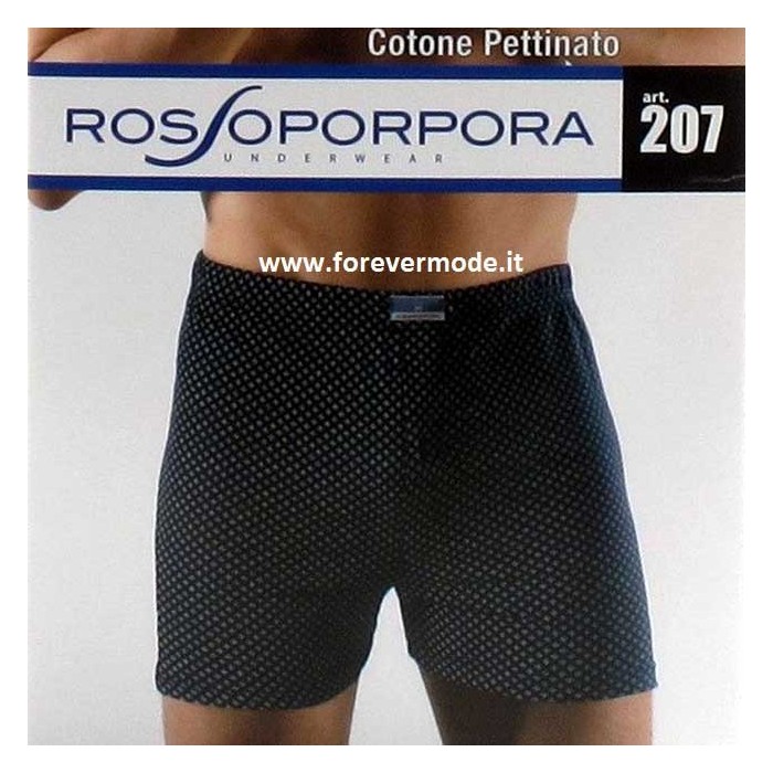 6 Boxer uomo Rossoporpora o Dolceluna in cotone pettinato cravatta con apertura bottone